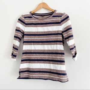J.Crew 3/4 Sleeve Stripe Top